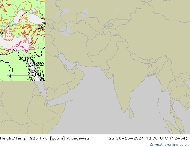 Height/Temp. 925 hPa Arpege-eu Su 26.05.2024 18 UTC