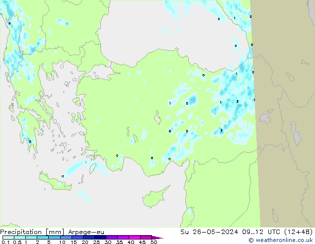 Précipitation Arpege-eu dim 26.05.2024 12 UTC