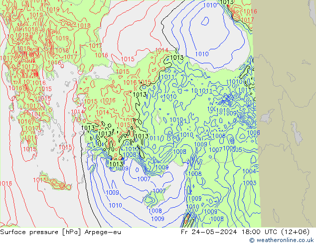 Yer basıncı Arpege-eu Cu 24.05.2024 18 UTC