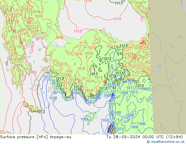 Yer basıncı Arpege-eu Sa 28.05.2024 00 UTC