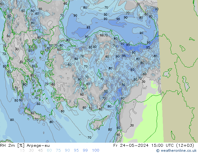 RH 2m Arpege-eu Fr 24.05.2024 15 UTC