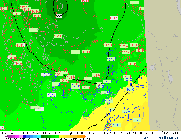 Thck 500-1000hPa Arpege-eu Tu 28.05.2024 00 UTC