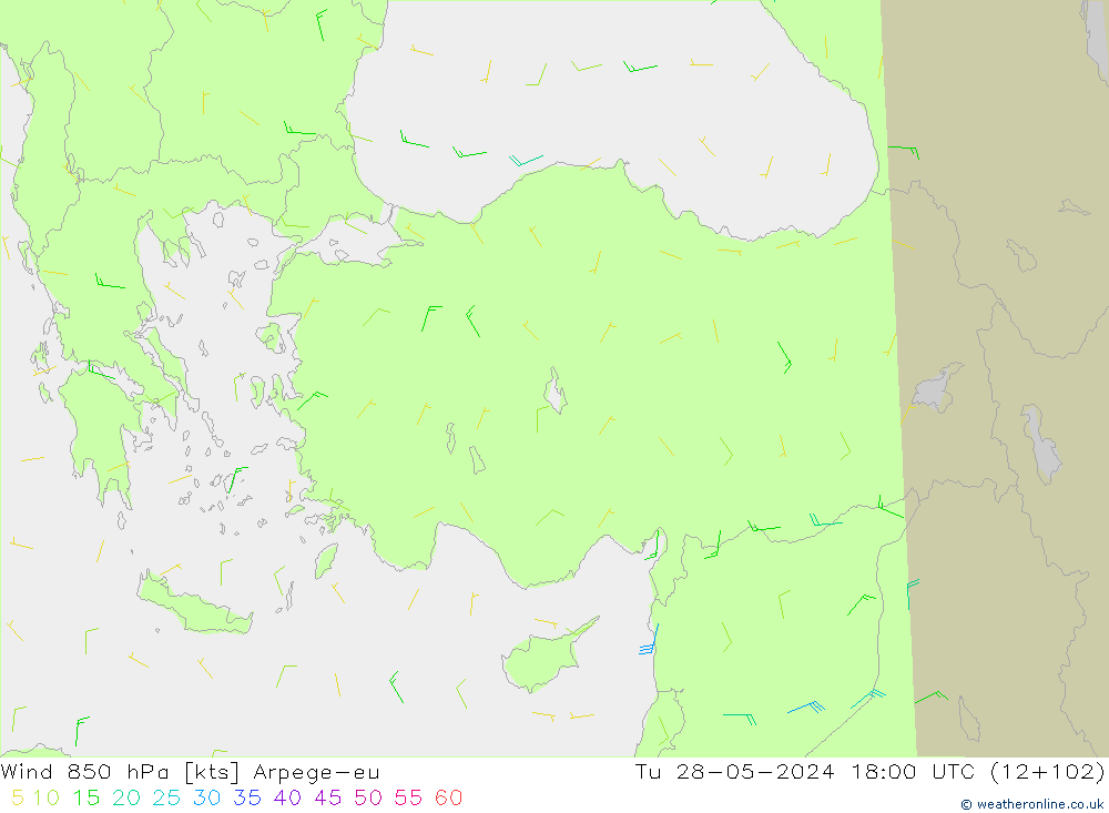  850 hPa Arpege-eu  28.05.2024 18 UTC