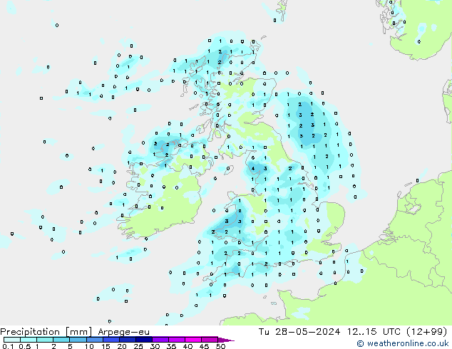 Yağış Arpege-eu Sa 28.05.2024 15 UTC