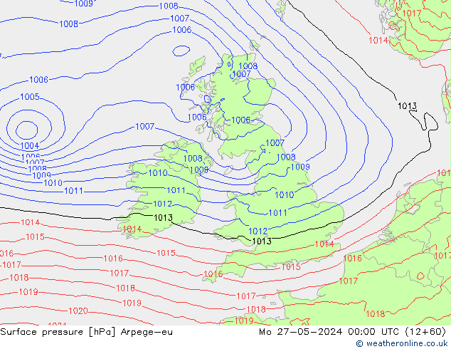 pression de l'air Arpege-eu lun 27.05.2024 00 UTC