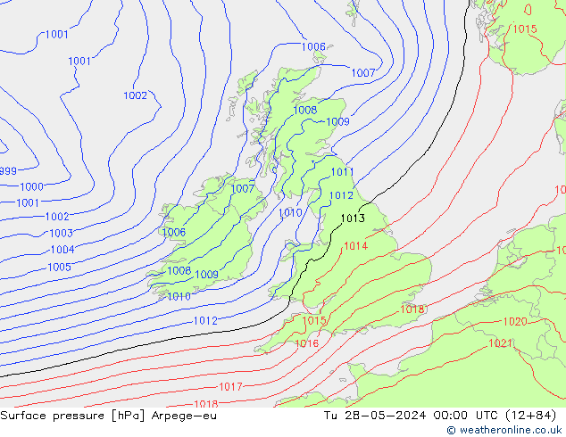приземное давление Arpege-eu вт 28.05.2024 00 UTC