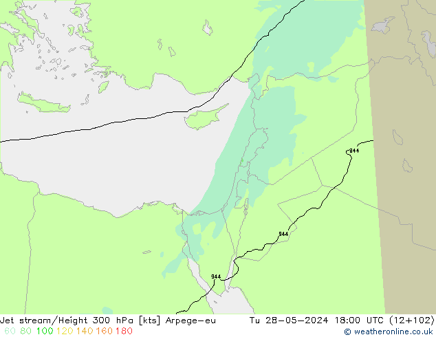 Corriente en chorro Arpege-eu mar 28.05.2024 18 UTC