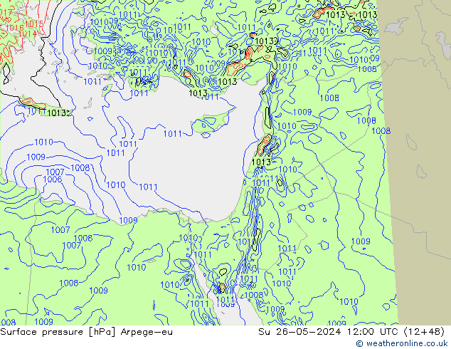 Surface pressure Arpege-eu Su 26.05.2024 12 UTC