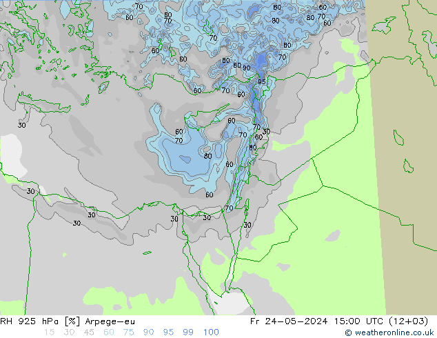 RH 925 hPa Arpege-eu pt. 24.05.2024 15 UTC