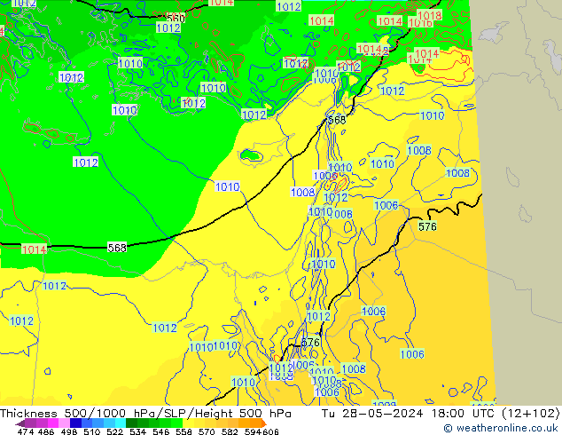 Thck 500-1000hPa Arpege-eu Tu 28.05.2024 18 UTC