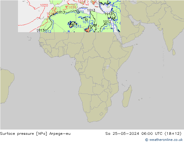 Luchtdruk (Grond) Arpege-eu za 25.05.2024 06 UTC