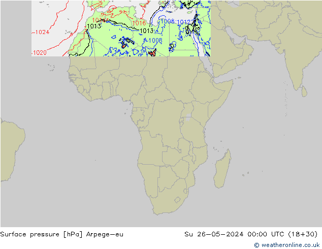 Bodendruck Arpege-eu So 26.05.2024 00 UTC