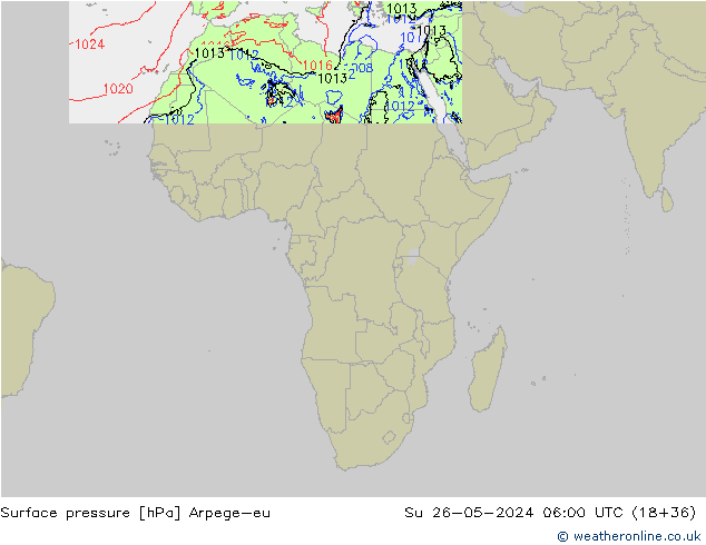 Luchtdruk (Grond) Arpege-eu zo 26.05.2024 06 UTC