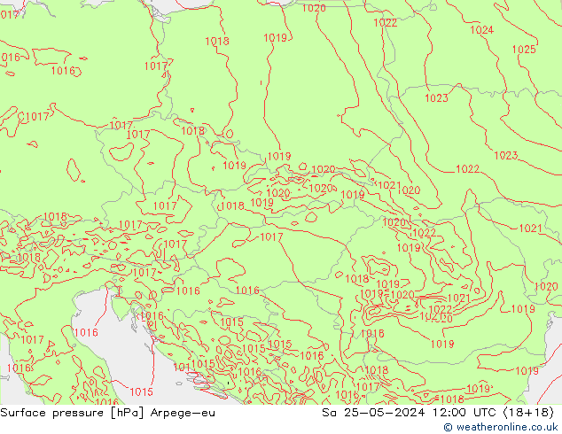 Yer basıncı Arpege-eu Cts 25.05.2024 12 UTC