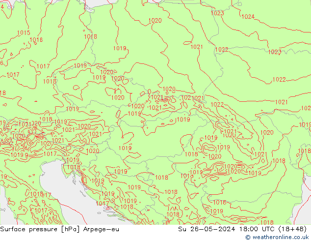 Surface pressure Arpege-eu Su 26.05.2024 18 UTC