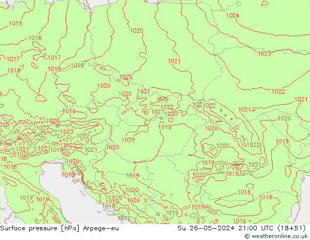 Yer basıncı Arpege-eu Paz 26.05.2024 21 UTC