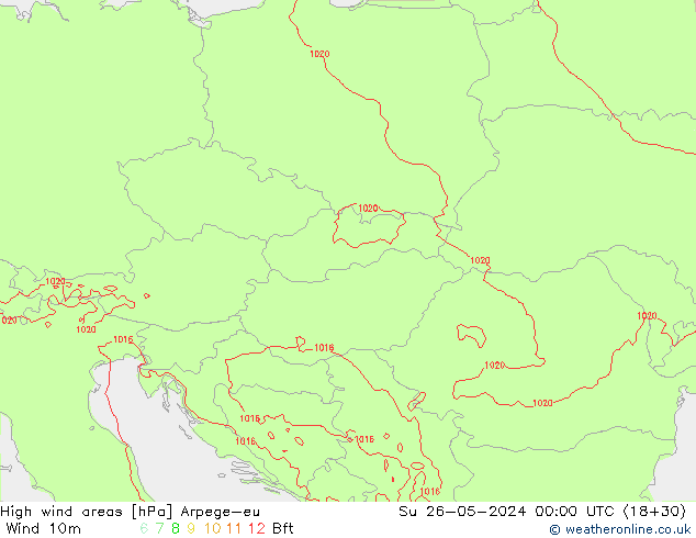 Izotacha Arpege-eu nie. 26.05.2024 00 UTC