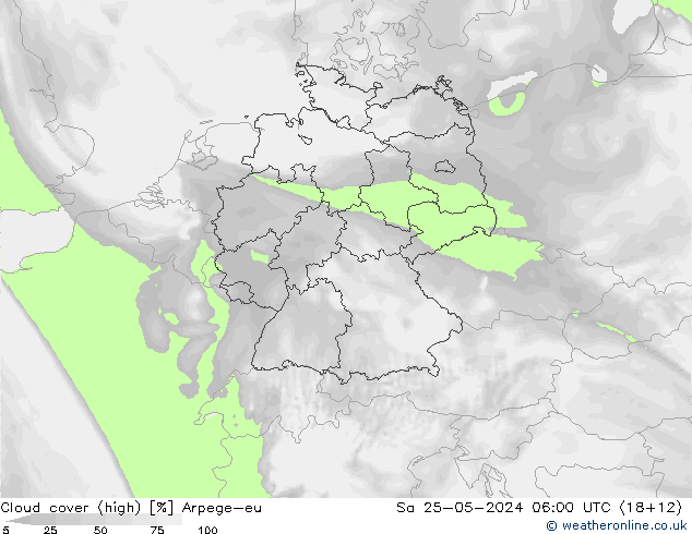 Bulutlar (yüksek) Arpege-eu Cts 25.05.2024 06 UTC