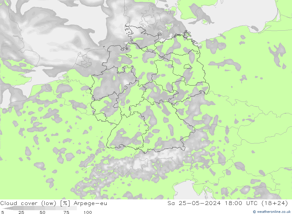 Nubi basse Arpege-eu sab 25.05.2024 18 UTC