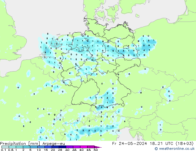 Precipitation Arpege-eu Fr 24.05.2024 21 UTC