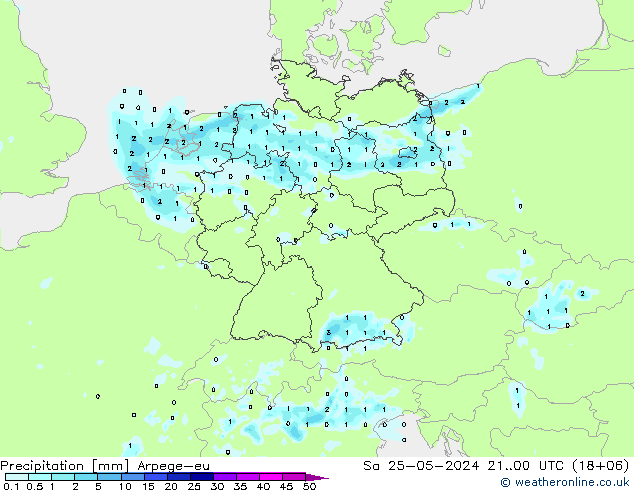 Niederschlag Arpege-eu Sa 25.05.2024 00 UTC