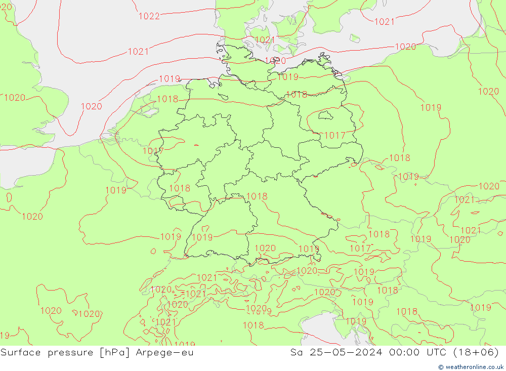 ciśnienie Arpege-eu so. 25.05.2024 00 UTC