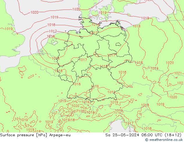 Luchtdruk (Grond) Arpege-eu za 25.05.2024 06 UTC