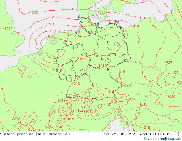 Bodendruck Arpege-eu Sa 25.05.2024 06 UTC