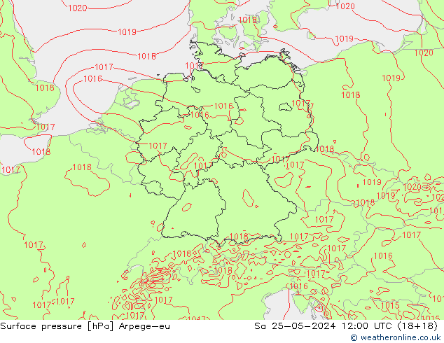 Bodendruck Arpege-eu Sa 25.05.2024 12 UTC