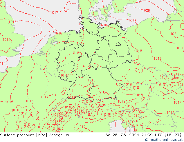 Luchtdruk (Grond) Arpege-eu za 25.05.2024 21 UTC