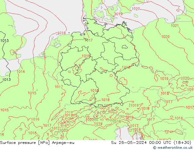 Surface pressure Arpege-eu Su 26.05.2024 00 UTC