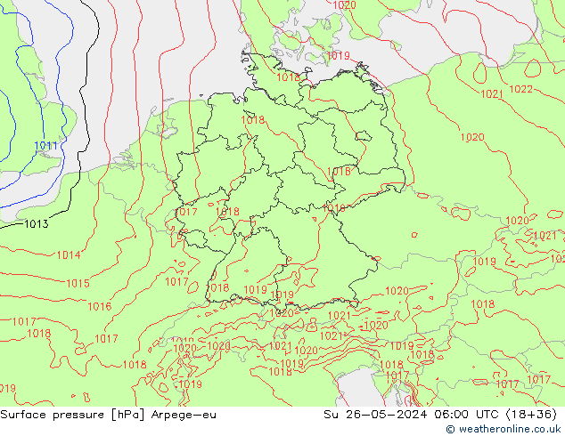 Surface pressure Arpege-eu Su 26.05.2024 06 UTC