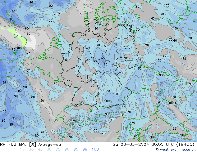 700 hPa Nispi Nem Arpege-eu Paz 26.05.2024 00 UTC