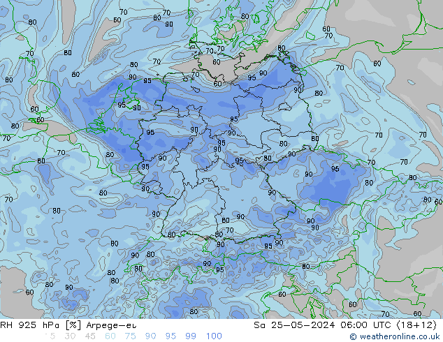 RV 925 hPa Arpege-eu za 25.05.2024 06 UTC