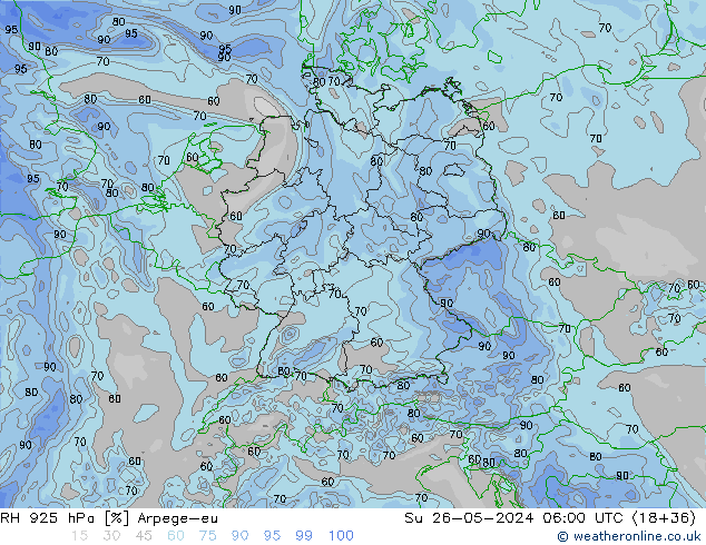 RH 925 hPa Arpege-eu Dom 26.05.2024 06 UTC