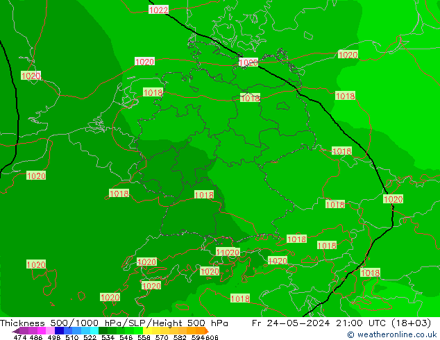 Thck 500-1000гПа Arpege-eu пт 24.05.2024 21 UTC