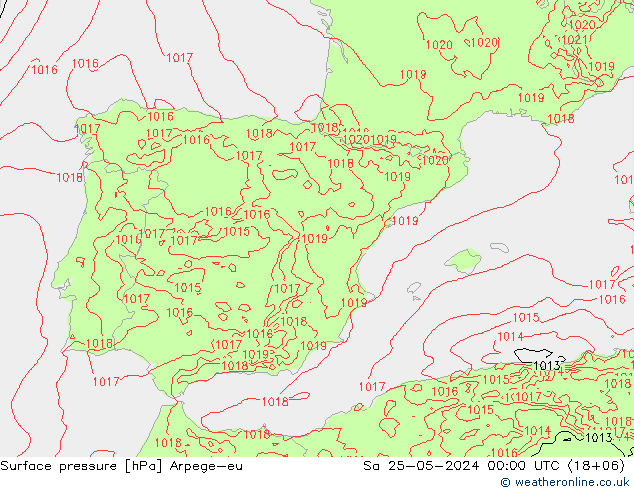 Luchtdruk (Grond) Arpege-eu za 25.05.2024 00 UTC