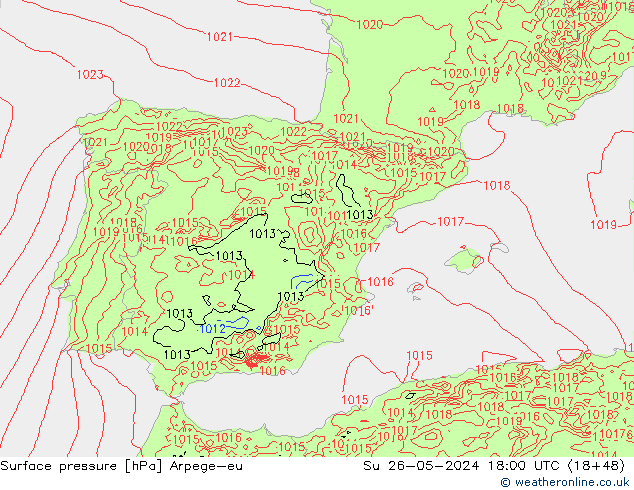 pressão do solo Arpege-eu Dom 26.05.2024 18 UTC