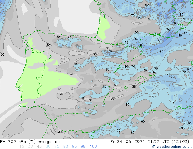 RV 700 hPa Arpege-eu vr 24.05.2024 21 UTC