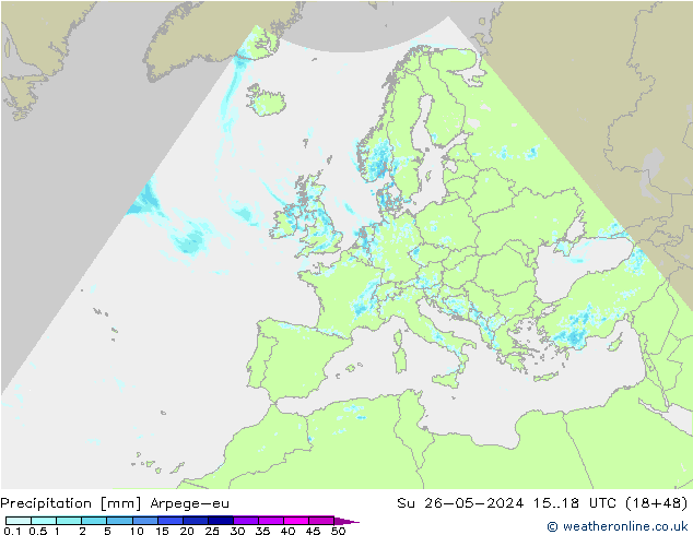 precipitação Arpege-eu Dom 26.05.2024 18 UTC