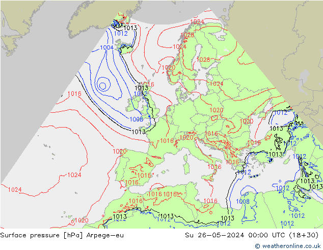 Yer basıncı Arpege-eu Paz 26.05.2024 00 UTC