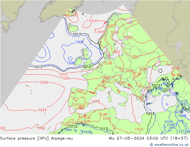 ciśnienie Arpege-eu pon. 27.05.2024 03 UTC