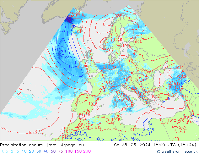 Nied. akkumuliert Arpege-eu Sa 25.05.2024 18 UTC