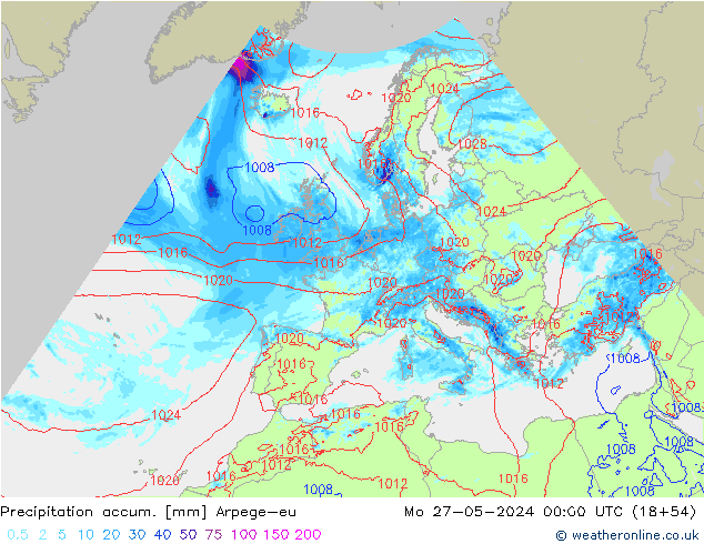 Nied. akkumuliert Arpege-eu Mo 27.05.2024 00 UTC