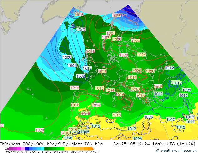 Thck 700-1000 hPa Arpege-eu Sáb 25.05.2024 18 UTC