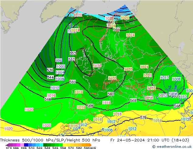 Thck 500-1000hPa Arpege-eu ven 24.05.2024 21 UTC