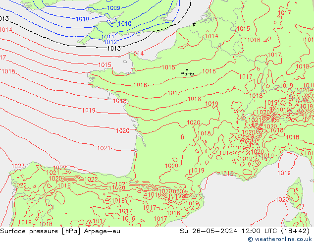 Luchtdruk (Grond) Arpege-eu zo 26.05.2024 12 UTC