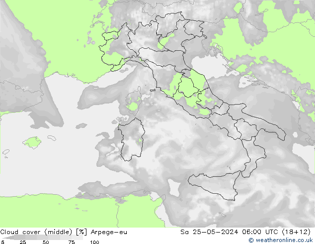 облака (средний) Arpege-eu сб 25.05.2024 06 UTC