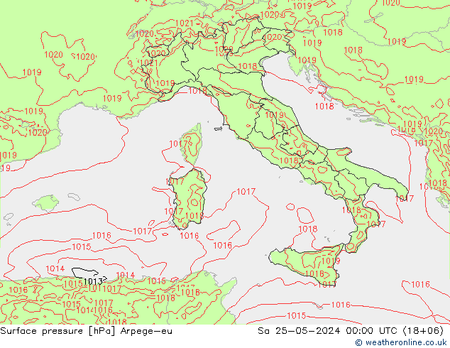 Atmosférický tlak Arpege-eu So 25.05.2024 00 UTC