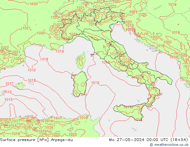 ciśnienie Arpege-eu pon. 27.05.2024 00 UTC